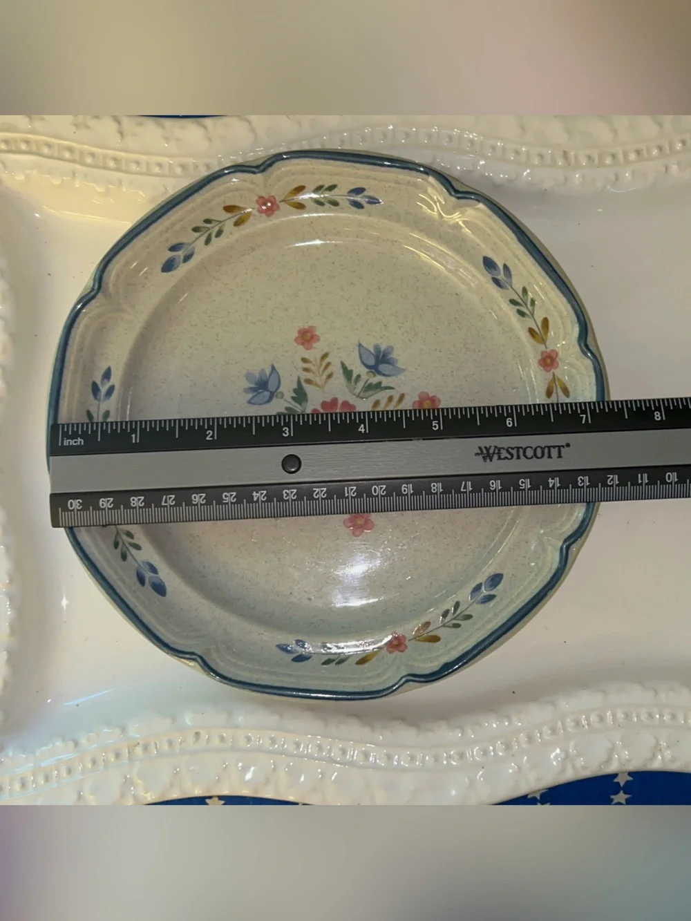 Vintage International Heritage Salad Plates  American Patchwork Pattern Set of 2